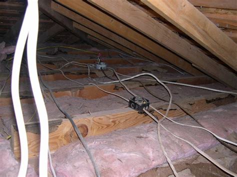 attic insulation near electrial junction boxes|attic junction box fittings.